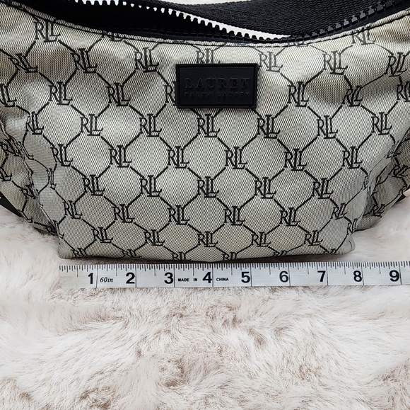 Lauren Ralph Lauren 90a y2k monogram shoulder bag with silver‎ buckles on sides - Picture 8 of 13